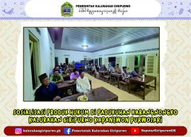SOSIALISASI PRODUK HUKUM KALURAHAN GIRIPURWO TAHUN 2026 DI PADUKUHAN KARANGNONGKO